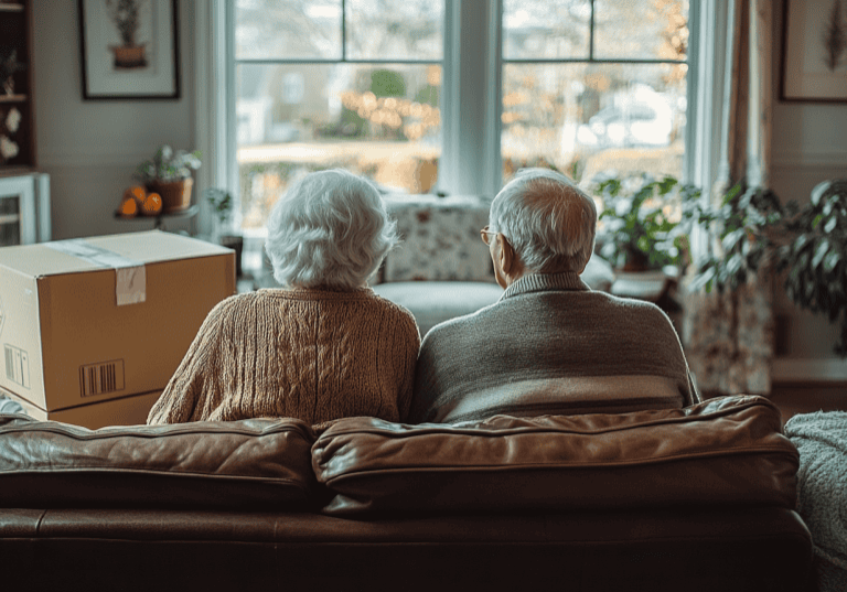 senior moving services older couple in home